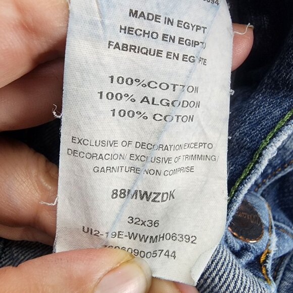 Wrangler Jeans Mens 32x36 Blue Cotton Mid Rise Slim Straight *Read* - Picture 15 of 16